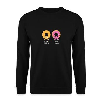 Donuts Food Lover Donut Saying Funny Donuts - Sweat-shirt Unisexe - noir - Devant - Alina (178cm) & Michal (187cm)