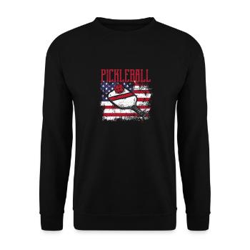 Pickleball USA Flag US Player Paddleball - Sweat-shirt Unisexe - noir - Devant - Alina (178cm) & Michal (187cm)