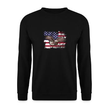 Weißkopfseeadler 4. Juli Patriotische US amerika - Unisex Pullover - Schwarz - Vorne - Alina (178cm) & Michal (187cm)