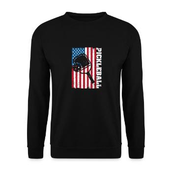 Pickleball USA Flag US Player Paddleball - Sweat-shirt Unisexe - noir - Devant - Alina (178cm) & Michal (187cm)