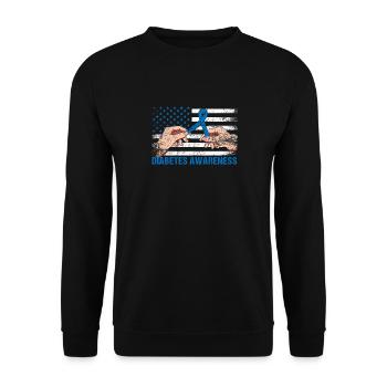 Type 1 Diabetes Awareness American US Flag Blue - Unisex Sweatshirt - black - Front - Alina (178cm) & Michal (187cm)