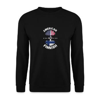 Américain avec arbre du drapeau finlandais des États-Unis - Sweat-shirt Unisexe - noir - Devant - Alina (178cm) & Michal (187cm)