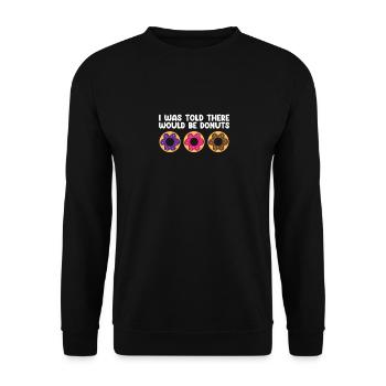 Donuts Food Lover Donut Saying Funny Donuts - Sweat-shirt Unisexe - noir - Devant - Alina (178cm) & Michal (187cm)