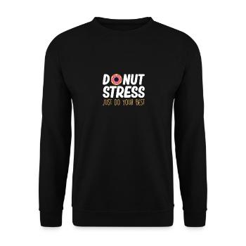 Donuts Food Lover Donut Saying Funny Donuts - Sweat-shirt Unisexe - noir - Devant - Alina (178cm) & Michal (187cm)