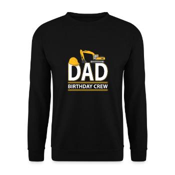 Papa Geburtstag Crew Bau Geburtstag - Unisex Pullover - Schwarz - Vorne - Alina (178cm) & Michal (187cm)