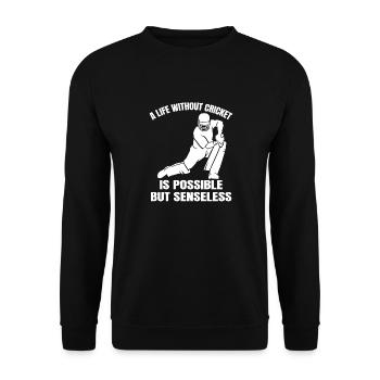 Kricket Kricketteam Cricket Kricketmannschaft - Unisex Pullover - Schwarz - Vorne - Alina (178cm) & Michal (187cm)
