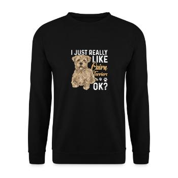 Cairn Terrier Chien - Sweat-shirt Unisexe - noir - Devant - Alina (178cm) & Michal (187cm)