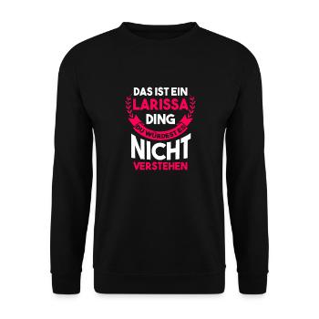 Larissa - Unisex Pullover - Schwarz - Vorne - Alina (178cm) & Michal (187cm)