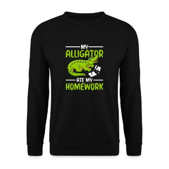My alligator ate my homework - Unisex Pullover - Schwarz - Vorne - Alina (178cm) & Michal (187cm)