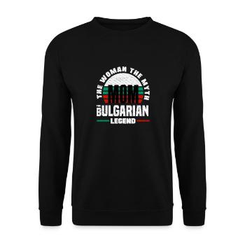 Bulgarian Bulgaria Bulgarian Flag Mothers Day - Unisex Sweatshirt - black - Front - Alina (178cm) & Michal (187cm)