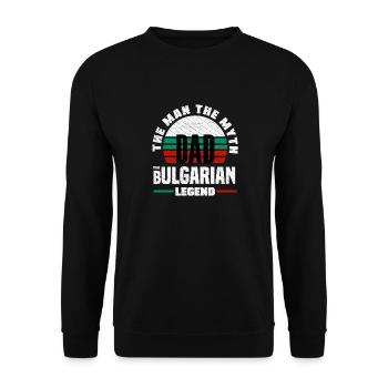 Bulgarian Bulgaria Bulgarian Flag Fathers Day - Unisex Sweatshirt - black - Front - Alina (178cm) & Michal (187cm)