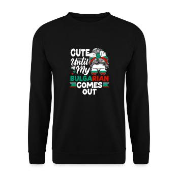 Drapeau bulgare Bulgarie mignon jusqu’à mon bulgare - Sweat-shirt Unisexe - noir - Devant - Alina (178cm) & Michal (187cm)