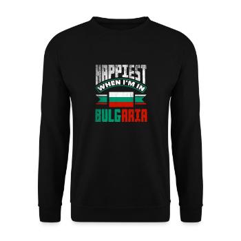 Le drapeau bulgare bulgare le plus heureux quand je suis en place - Sweat-shirt Unisexe - noir - Devant - Alina (178cm) & Michal (187cm)