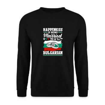 Bulgarian Bulgaria Bulgarian Flag Married To A - Unisex Sweatshirt - black - Front - Alina (178cm) & Michal (187cm)