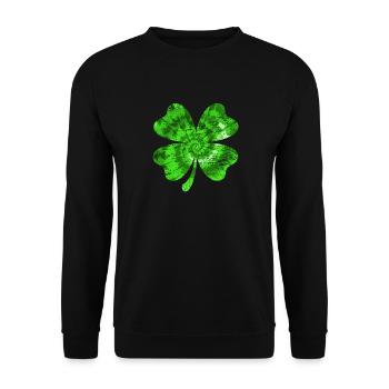 St Patrick's Day Tie Dye Shamrock Lucky Vintage - Unisex Pullover - Schwarz - Vorne - Alina (178cm) & Michal (187cm)
