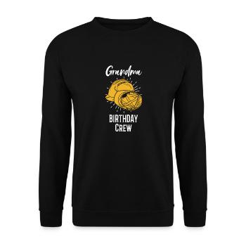 Grand-mère de l’équipe d’anniversaire - Bâtiment d’anniversaire - Sweat-shirt Unisexe - noir - Devant - Alina (178cm) & Michal (187cm)