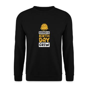 Grandma of the birthday team - Birthday building - Unisex Sweatshirt - black - Front - Alina (178cm) & Michal (187cm)