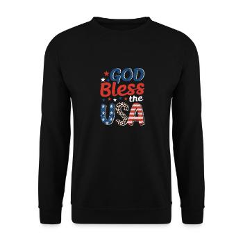 God bless the USA American flag patriot - Unisex Sweatshirt - black - Front - Alina (178cm) & Michal (187cm)