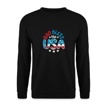 Que Dieu bénisse le patriote du drapeau américain américain - Sweat-shirt Unisexe - noir - Devant - Alina (178cm) & Michal (187cm)