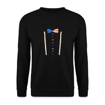 Kummerbund Bow Tie Braces USA Flag Tuxedo - Unisex Sweatshirt - black - Front - Alina (178cm) & Michal (187cm)
