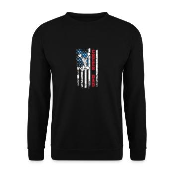 4 juillet Drapeau américain Encouragez papa papa patriotique père - Sweat-shirt Unisexe - noir - Devant - Alina (178cm) & Michal (187cm)