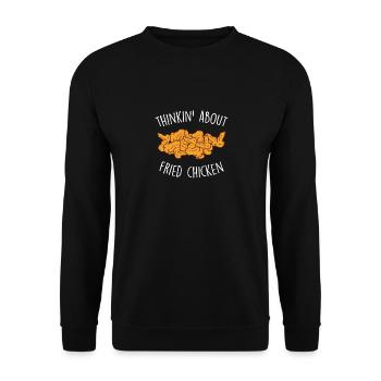 Chicken Wings Citation Hot Wing Fast Food Drôle - Sweat-shirt Unisexe - noir - Devant - Alina (178cm) & Michal (187cm)