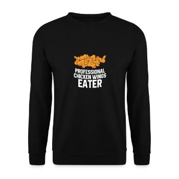 Chicken Wings Citation Hot Wing Fast Food Drôle - Sweat-shirt Unisexe - noir - Devant - Alina (178cm) & Michal (187cm)
