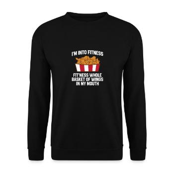 Chicken Wings Citation Hot Wing Fast Food Drôle - Sweat-shirt Unisexe - noir - Devant - Alina (178cm) & Michal (187cm)