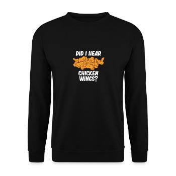 Chicken Wings Citation Hot Wing Fast Food Drôle - Sweat-shirt Unisexe - noir - Devant - Alina (178cm) & Michal (187cm)