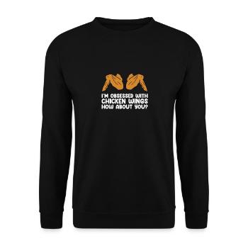 Chicken Wings Funny Food Lover Chicken Wings - Unisex Sweatshirt - black - Front - Alina (178cm) & Michal (187cm)