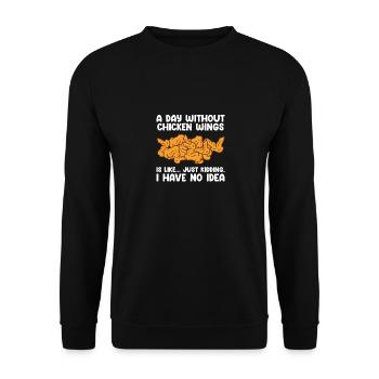 Chicken Wings Funny Food Lover Chicken Wings - Unisex Pullover - Schwarz - Vorne - Alina (178cm) & Michal (187cm)