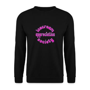Gesellschaft zur Wertschätzung von Eiscreme - Unisex Pullover - Schwarz - Vorne - Alina (178cm) & Michal (187cm)