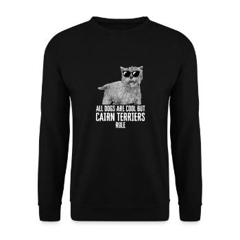 Cairn Terrier Chien - Sweat-shirt Unisexe - noir - Devant - Alina (178cm) & Michal (187cm)