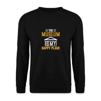 Museumsbesuch Männer Frauen Design Museen - Unisex Pullover - Schwarz - Vorne - Alina (178cm) & Michal (187cm)