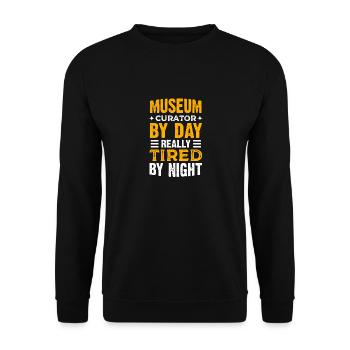 Museumsbesuch Männer Frauen Design Museen - Unisex Pullover - Schwarz - Vorne - Alina (178cm) & Michal (187cm)
