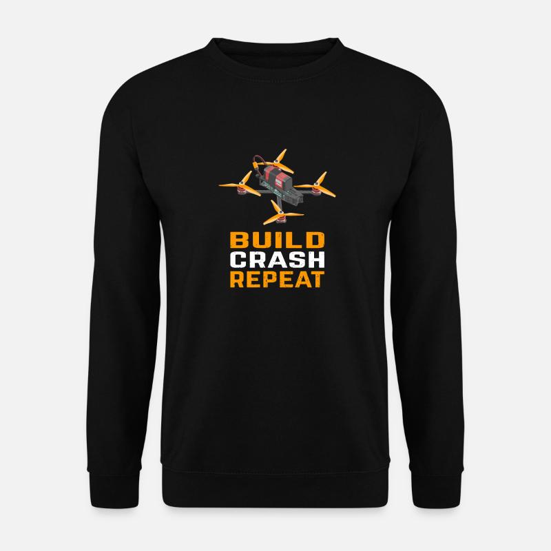 Build Crash Repeat Drone - Unisex Sweatshirt - black