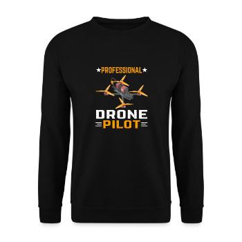 Pilote de drone professionnel - Sweat-shirt Unisexe - noir - Devant - Alina (178cm) & Michal (187cm)