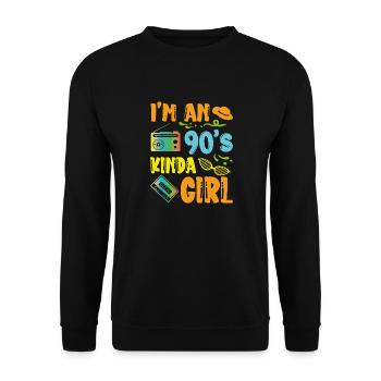 I'm An 90s Kinda Girl - Unisex Sweatshirt - black - Front - Alina (178cm) & Michal (187cm)