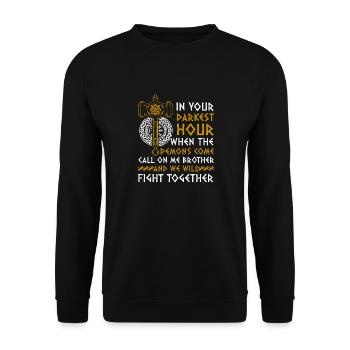 In thy darkest hour, Call Me Brother - Unisex Sweatshirt - black - Front - Alina (178cm) & Michal (187cm)