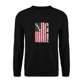 1776 We the People Patriotic American - Unisex Sweatshirt - black - Front - Alina (178cm) & Michal (187cm)