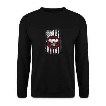 Les fléchettes patriotiques lancent le drapeau américain - Sweat-shirt Unisexe - noir - Devant - Alina (178cm) & Michal (187cm)