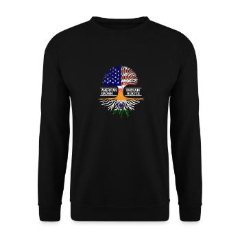 Drapeau américain Inde indienne racines Pendjab - Sweat-shirt Unisexe - noir - Devant - Alina (178cm) & Michal (187cm)