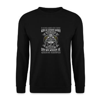 In deiner Dunkelsten Stunde , Rufe mich Bruder - Unisex Pullover - Schwarz - Vorne - Alina (178cm) & Michal (187cm)