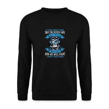 In thy darkest hour, Call Me Brother - Unisex Sweatshirt - black - Front - Alina (178cm) & Michal (187cm)