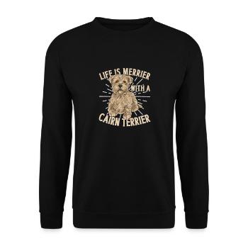 Cairn Terrier Hund - Unisex Pullover - Schwarz - Vorne - Alina (178cm) & Michal (187cm)