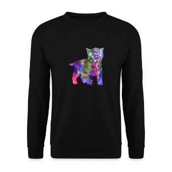 Cairn Terrier Hund - Unisex Pullover - Schwarz - Vorne - Alina (178cm) & Michal (187cm)