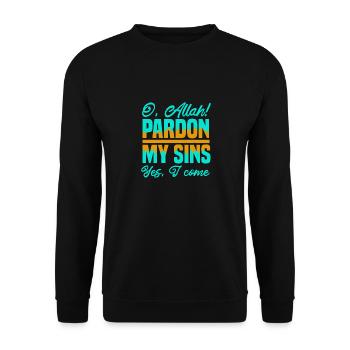 PARDON MY SINS YES I COME - Unisex Sweatshirt - black - Front - Alina (178cm) & Michal (187cm)