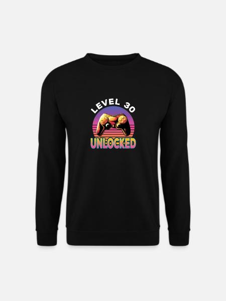 Level 30 Unlocked 30. Geburtstag Gamer - Unisex Pullover - Schwarz