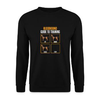 Bloodhound Hund Bluthund - Unisex Pullover - Schwarz - Vorne - Alina (178cm) & Michal (187cm)