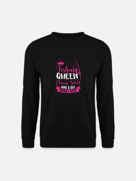 Funny Trout Fishing Queen Women - Unisex Sweatshirt - black